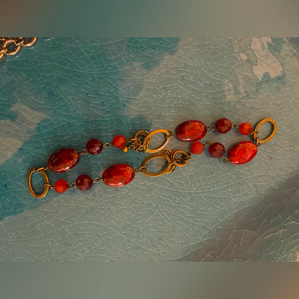 Bracket - Deep Red Beads